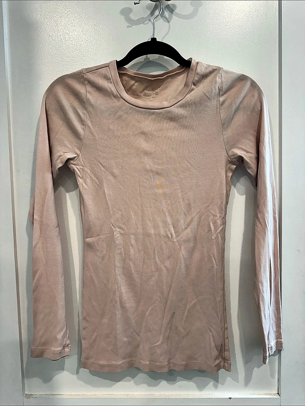 J.Crew Perfect-fit long-sleeve crewneck T-shirt Long Sleeve Tee in Pink Size